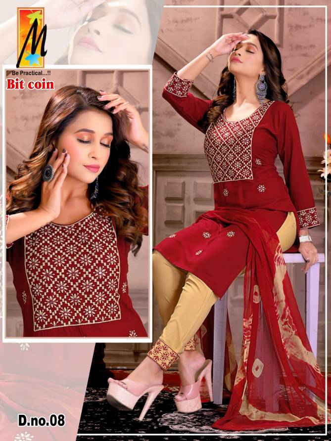 Master Bit Coin Embroidery Readymade Suits Catalog 
